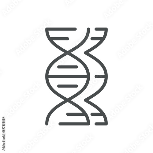 Comparative Genomics Icon. Outline Double DNA Helix Comparison, Representing Genome Alignment, Sequence Similarity, Evolution Research. Isolated Linear Vector Pictogram.