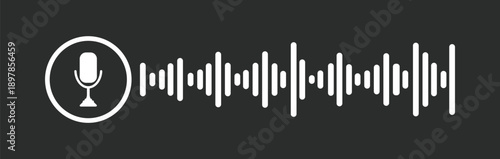 Waveform audio pattern for podcast. Voice message waves for music player