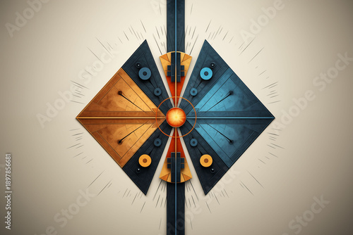 Background concept of strategic layout with abstract symmetry.