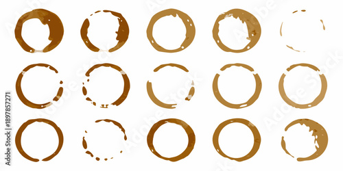 Coffee ring patterns a collection of circular stain formations