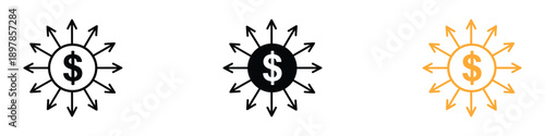 Diversified investment icon vector. financial management and investment symbol. vector illustration.