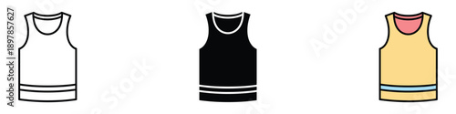Sleeveless shirt icon vector. apparel, clothing symbol. vector illustration.