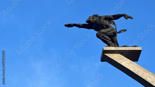 Dirgantara Statue, famously known as the Pancoran Statue, is a monumental sculpture located in South Jakarta, Indonesia. This iconic artwork symbolizes aviation, progress, and national spirit.