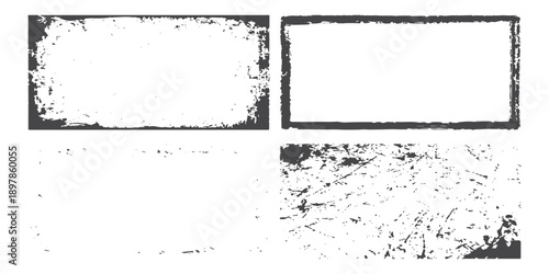 Grunge frame border texture on isolate background. Old grunge frame with dust texture.  Texture black frame old grunge square frame.