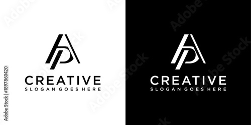 AP or PA initial letter vector logo design