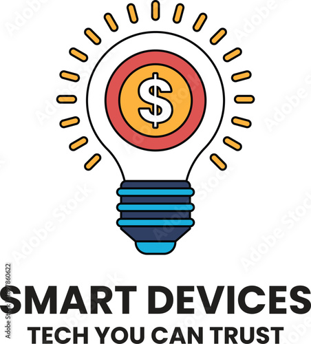 A light bulb with a dollar sign in the middle