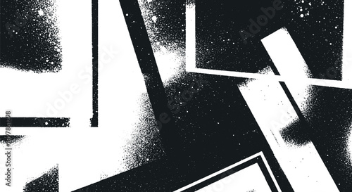 Abstract Geometric Shapes with Spray Paint Texture.