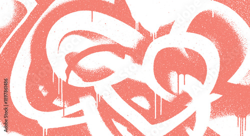 Graffiti Heart Shape Spray Painted Art.