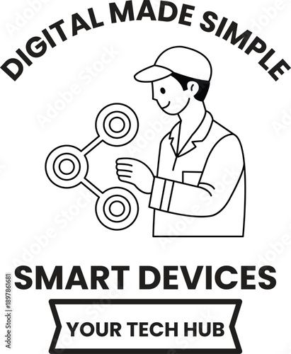 A man is holding a smart device