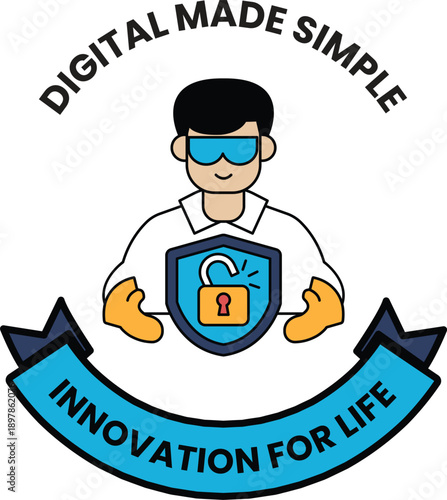 A man is holding a key and a lock