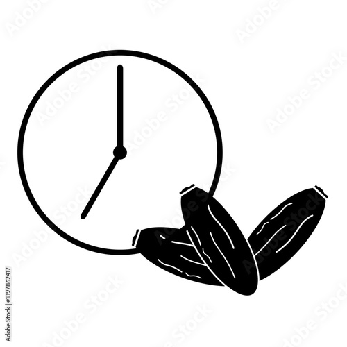 Clock and dates icon indicating iftar time reminder.