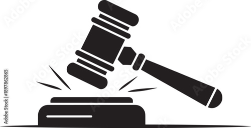 Gavel hitting a block court