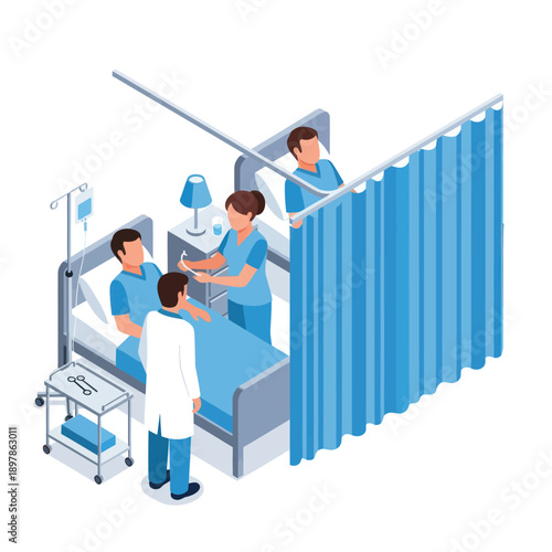 Medical Professionals Treating Patient in Hospital.