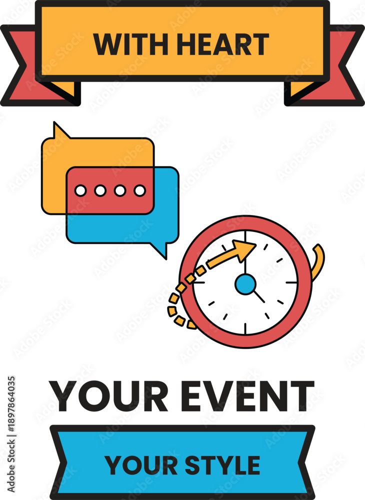 Naklejka premium A poster with a red clock