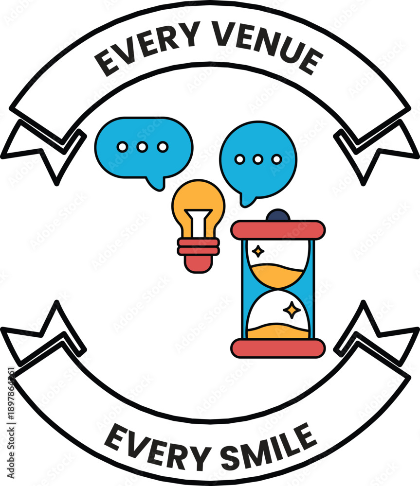 Naklejka premium A logo for Every Venue Every Smile