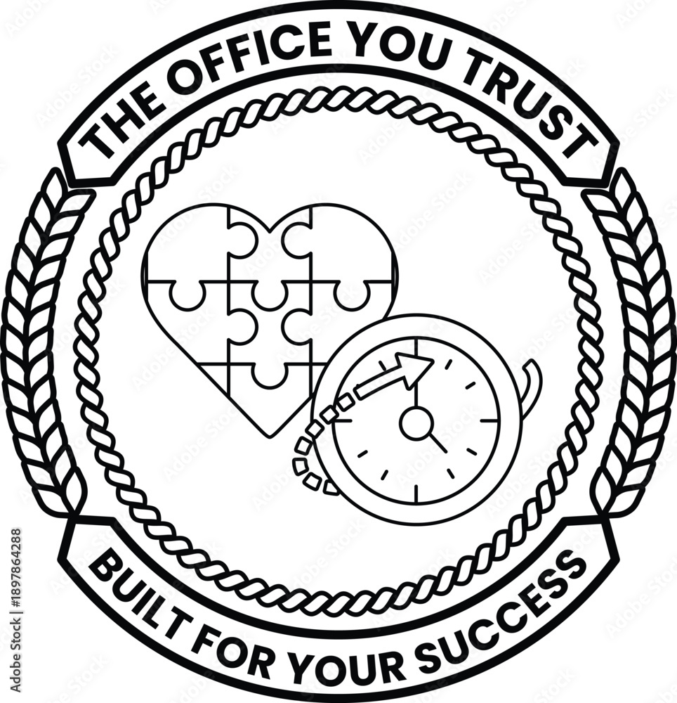 Fototapeta premium A black and white logo for the Office You Trust