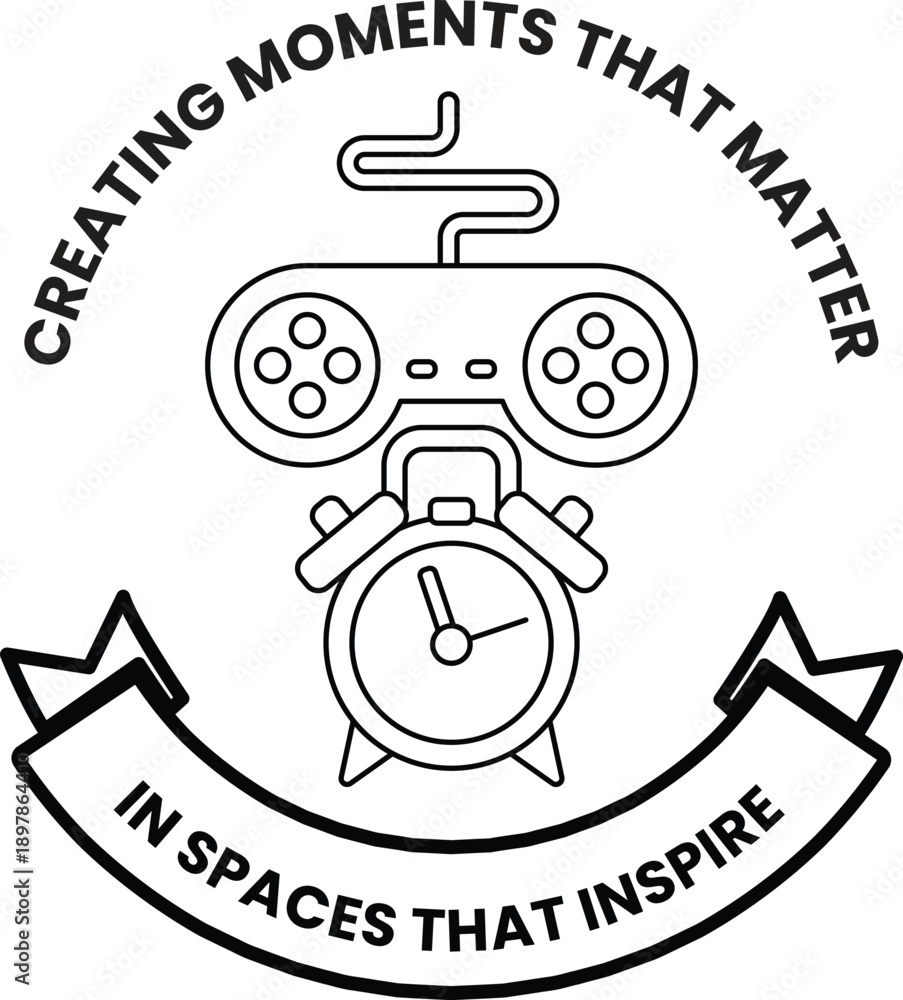 Fototapeta premium A black and white image of a clock with a controller on top of it