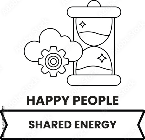 A black and white image of a clock with a gear