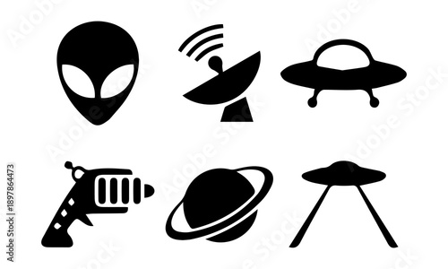 UFO Alien Space Icon Collection