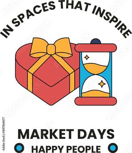 A heart and a clock are on a white background