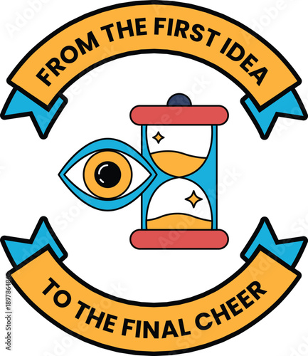 A poster with a clock and an eye on it