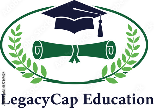 Inspirational Graphic Design logo for academic success and professional education achievements vector illustration 