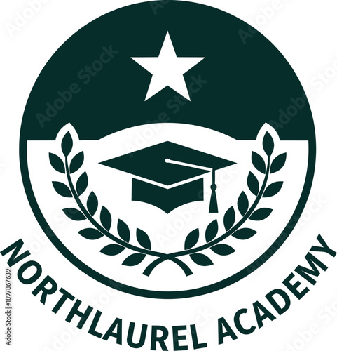 Minimalist Academic logo design for Northlaurel Academy official emblem vector illustration 