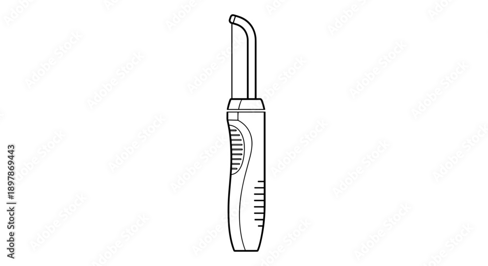 Fototapeta premium Illustration of a tooth flosser with ergonomic design isolated on a white background, showcasing sleek lines and compact form