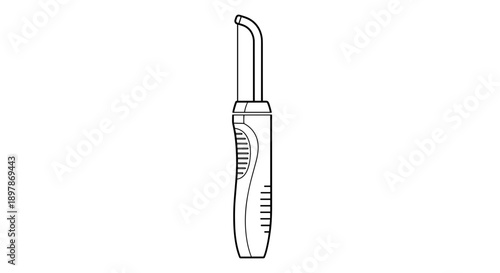 Illustration of a tooth flosser with ergonomic design isolated on a white background, showcasing sleek lines and compact form
