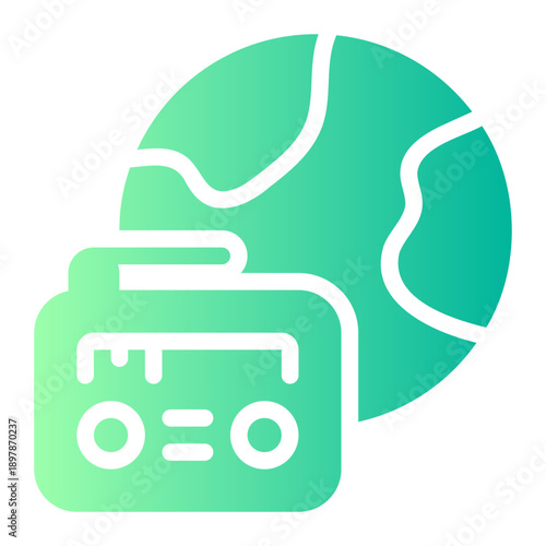 world news gradient icon