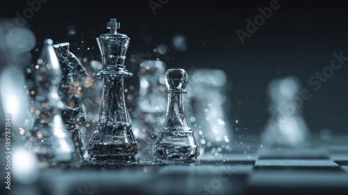 Strategic Risk Management Concept Illustrated With Chess Pieces Representing Decision Making and Outcomes in a Business Environment