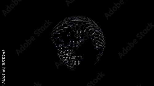 Abstract rotating wireframe globe, isolated on green screen, smooth motion.Digital Earth globe rotating animation, News background seamless loop, breaking news studio background, News background