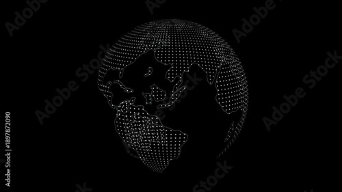 animated holographic earth with energy effects loop. the future of a connected planet. abstract technology background with a rotating earth.