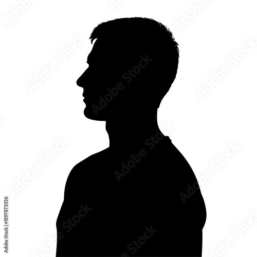 Silhouetted profile view of a person with the head and upper body visible