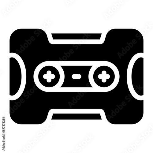 cassette tape glyph icon