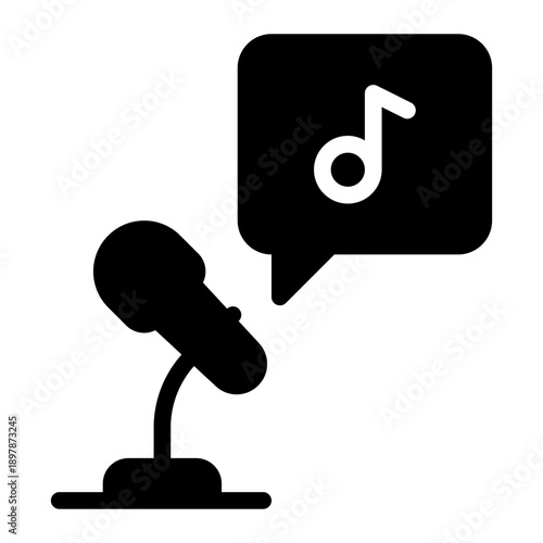 music podcast glyph icon