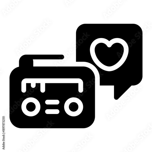 love podcast glyph icon
