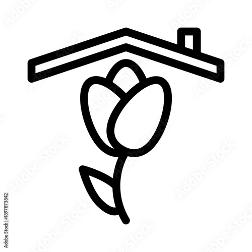 indoor plant line icon