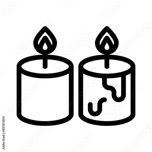 candles line icon