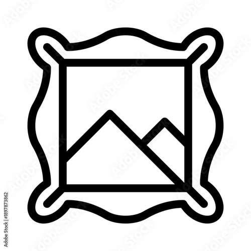 photo frame line icon