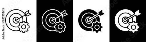 goals white icon set design