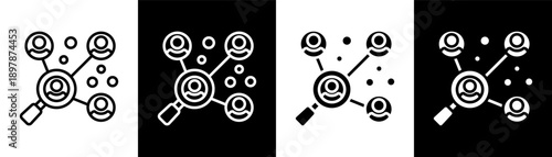 human resourches white icon set design