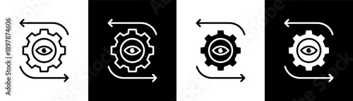 vision white icon set design