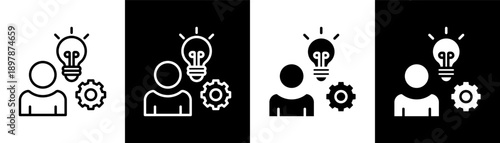 initiative white icon set design