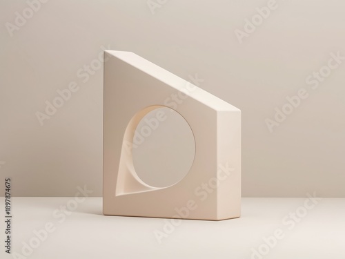 Free Download Abstract Organic Biomorphic Sculpture on Neutral Background, Soft Beige Tones, Modern Contemporary Art - GFXLoad