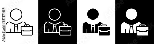employee white icon set design