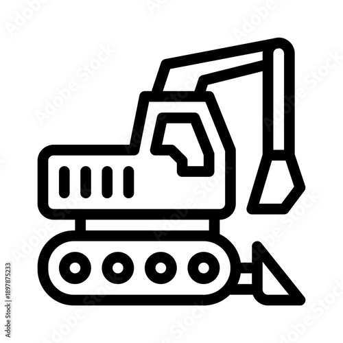 backhoe line icon