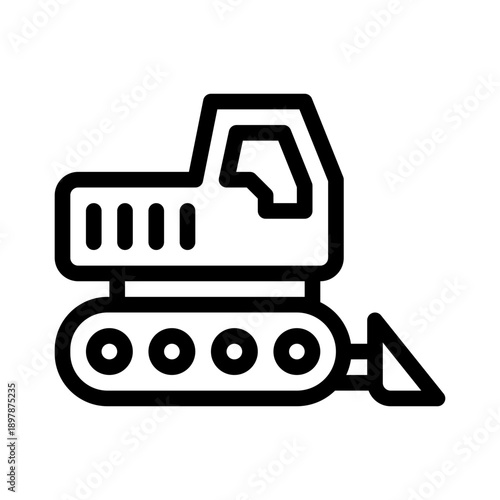 bulldozer line icon