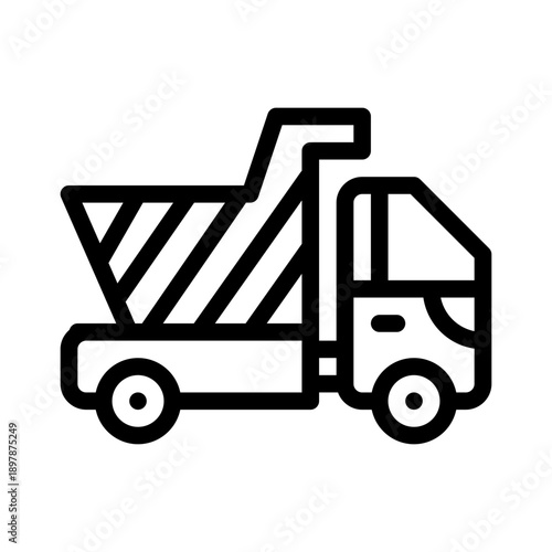 dump truck line icon