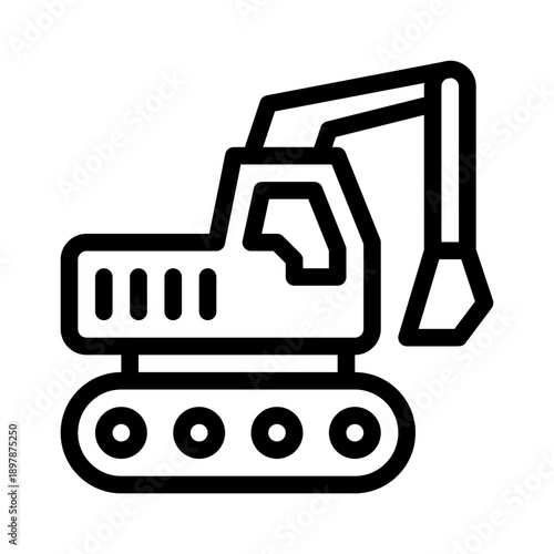 excavator line icon